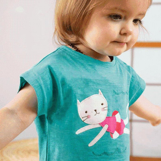Swimming Kitty Patch Top