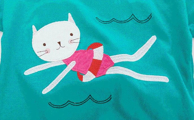 Swimming Kitty Patch Top