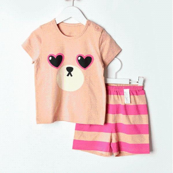 Organic Cotton Teddy Bear Summer Playset - MomyMall 2-3 Years / Pink