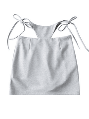 Thong Detail Lace-Up Mini Skirt