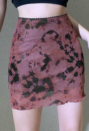 Tie-Dye Mesh Mini Skirt - MomyMall