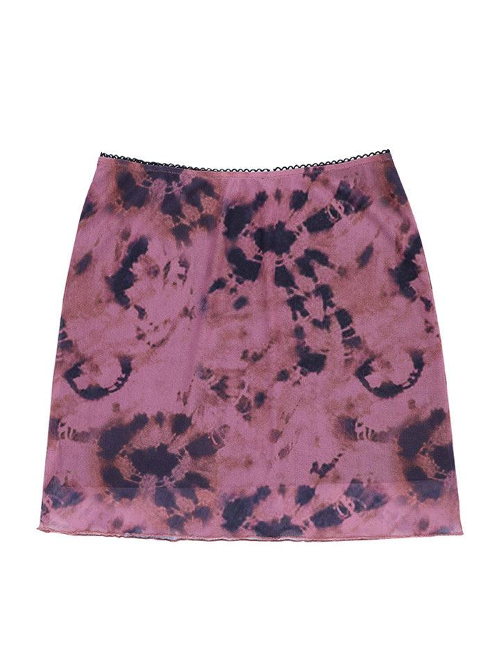 Tie-Dye Mesh Mini Skirt - MomyMall