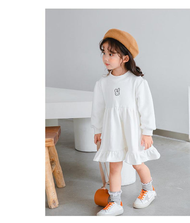 Tiny Bunny Ruffle Plush Dress - MomyMall