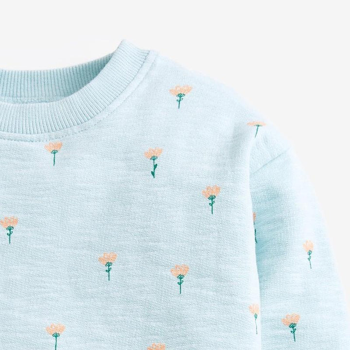 Tiny Floral Pattern Sweatshirt Dress