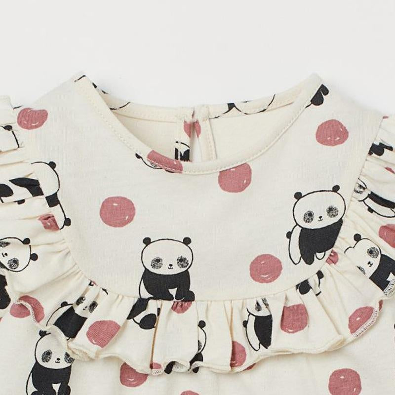 Tiny Panda Ruffle Long Sleeve Top