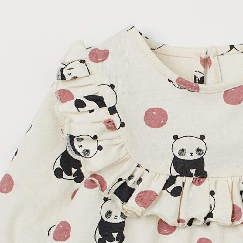 Tiny Panda Ruffle Long Sleeve Top