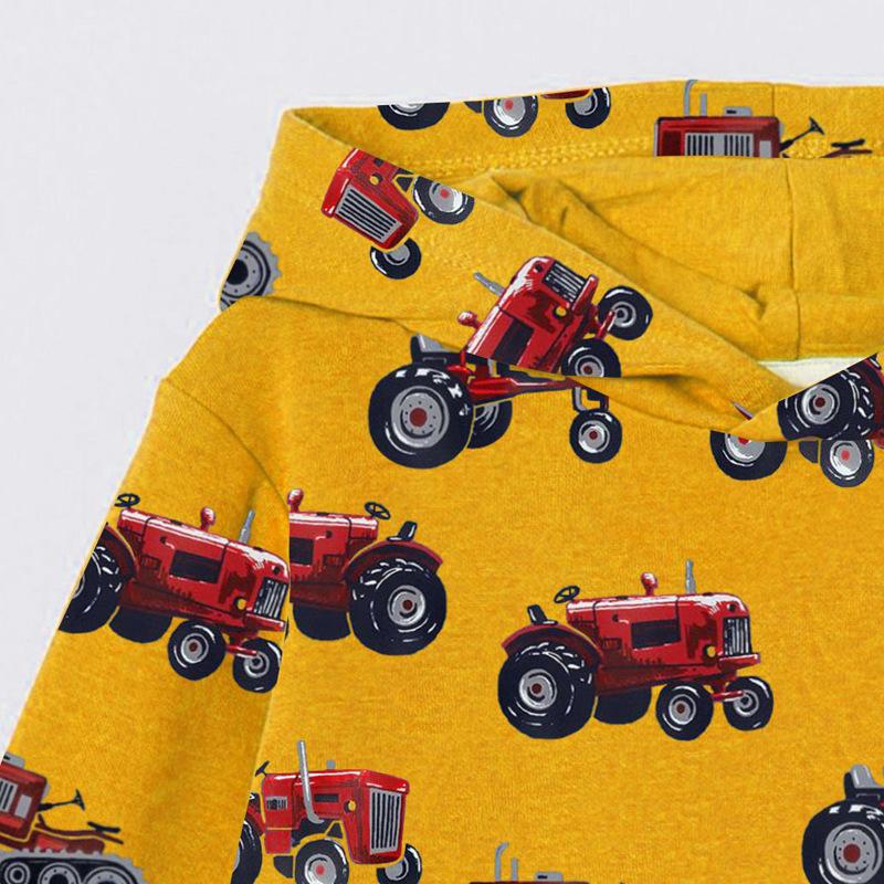 Red Tractor Pattern Hoodies - MomyMall