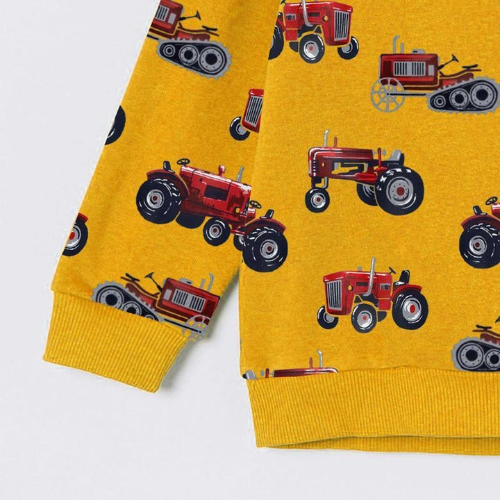 Red Tractor Pattern Hoodies - MomyMall