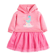 Twice Cute Dino Hoddie Dress