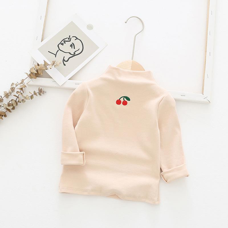 Twin Cherry Turtleneck Top - MomyMall Beige / 2-3 Years