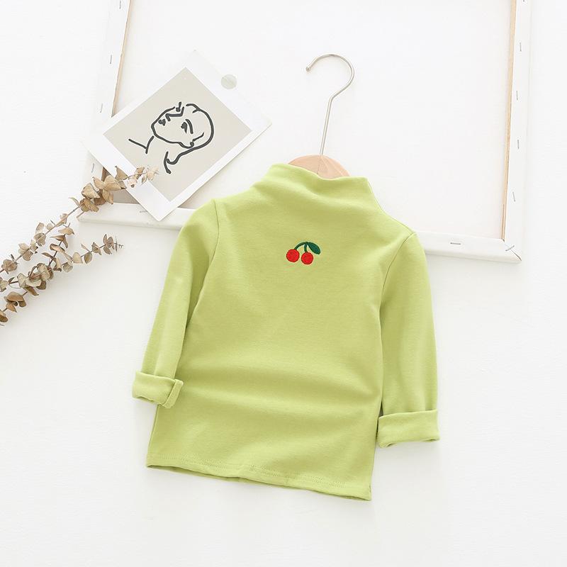 Twin Cherry Turtleneck Top - MomyMall Green / 2-3 Years