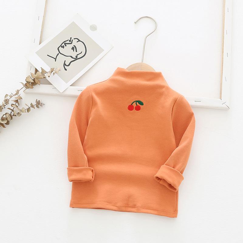 Twin Cherry Turtleneck Top - MomyMall Orange / 2-3 Years