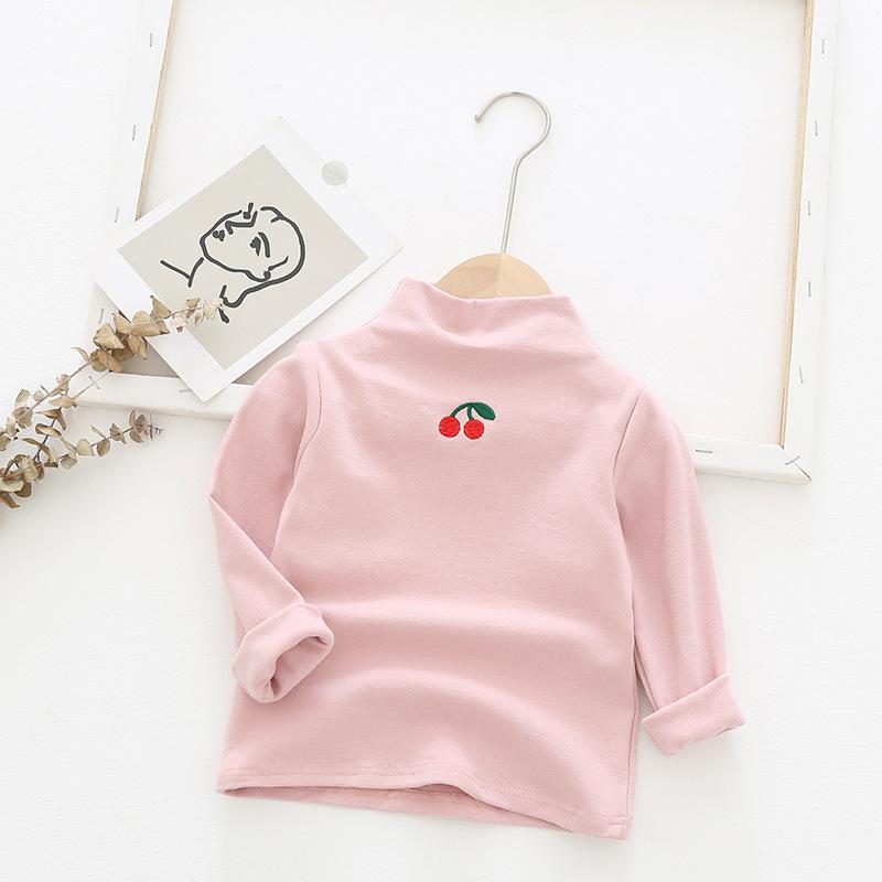 Twin Cherry Turtleneck Top - MomyMall Pink / 2-3 Years