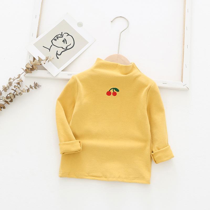 Twin Cherry Turtleneck Top - MomyMall Yellow / 2-3 Years