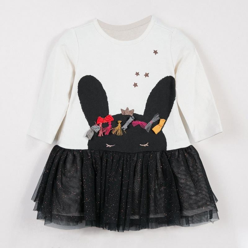 Twinkle Bunny Long Sleeve Tulle Dress - MomyMall 2-3 Years