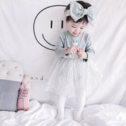 Twinkle Stars Crown Baby Romper Dress With Hair Band - MomyMall