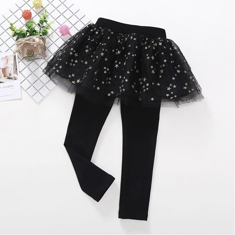 Twinkle Stars Tutu Skirt Leggings - MomyMall Black / 2-3 Years