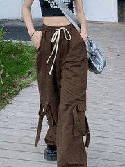 Pantalon droit à poche cargo vintage