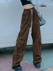 Pantalon droit à poche cargo vintage