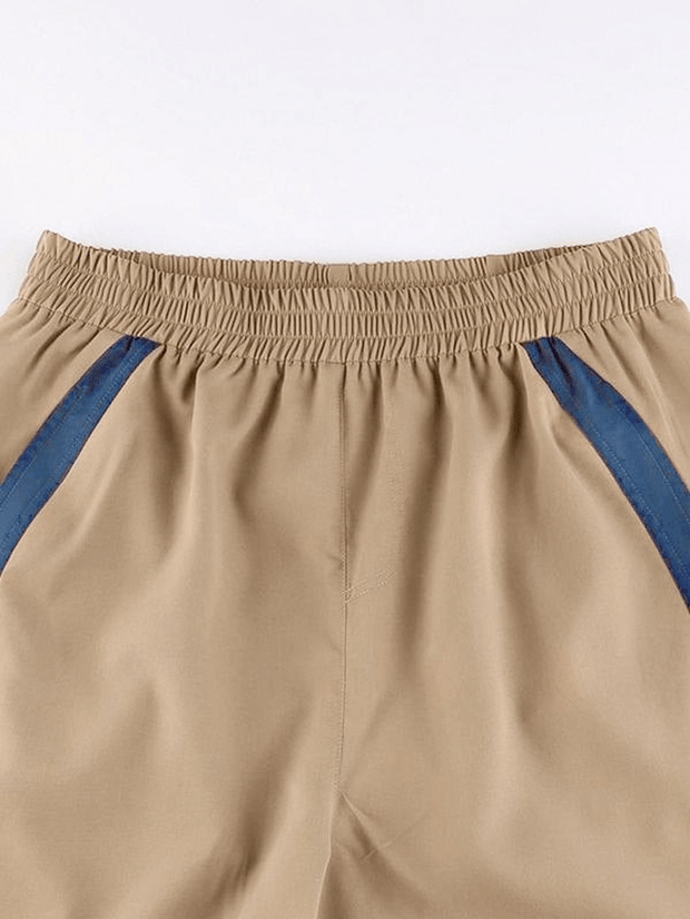 Vintage Contrast Striped Straight Leg Pants - MomyMall