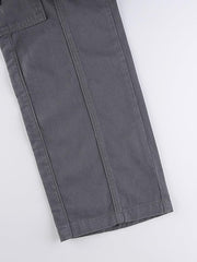 Washed Pocket Solid Cargo Pants - MomyMall