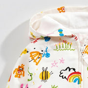 Watercolor Doodle Zip-Up Hoodie - MomyMall