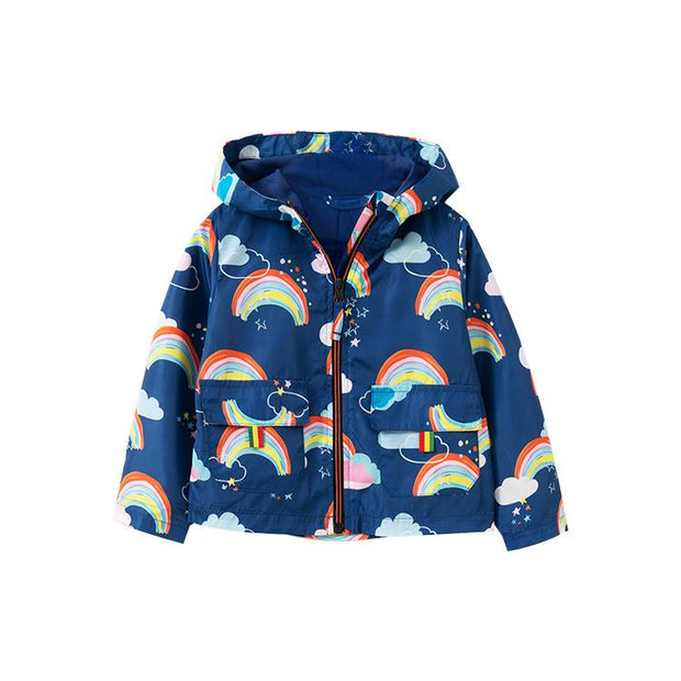 Doodle Rainbow Stars Hooded Jacket Coat - MomyMall 2-3 Years