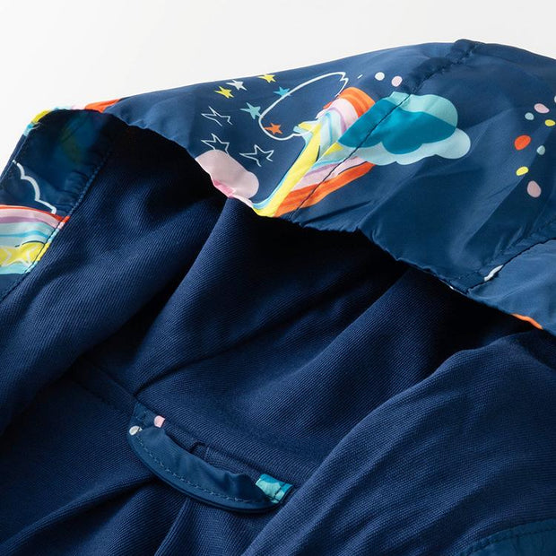Doodle Rainbow Stars Hooded Jacket Coat - MomyMall