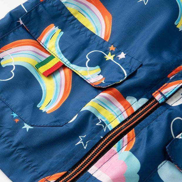 Doodle Rainbow Stars Hooded Jacket Coat - MomyMall