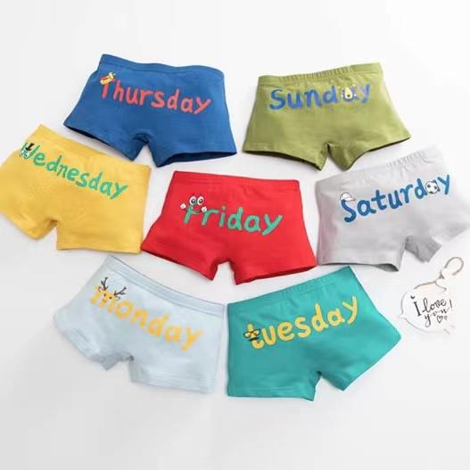 Weekdays Cotton Boys' Boxer Briefs [Set of 7] - MomyMall