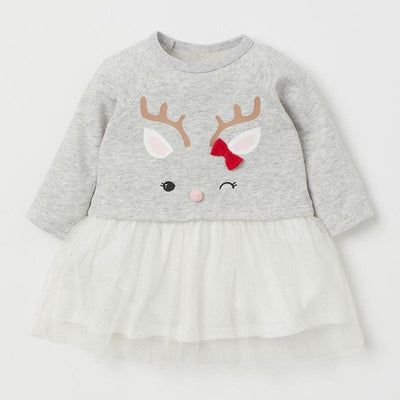 Winking Elk Sweatshirt Tulle Dress - MomyMall 2-3 Years