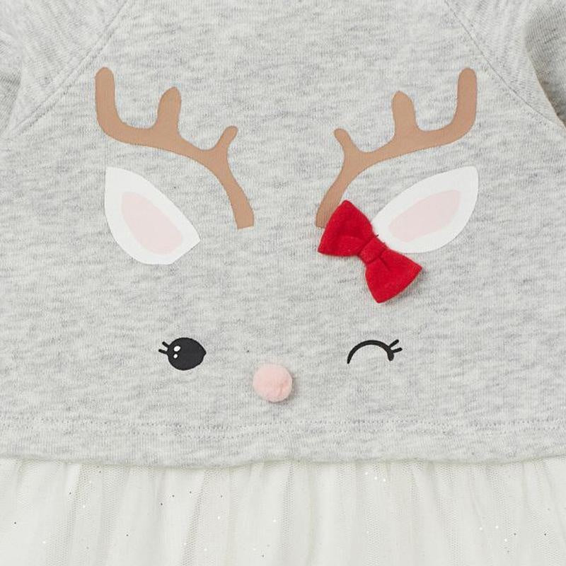 Winking Elk Sweatshirt Tulle Dress - MomyMall