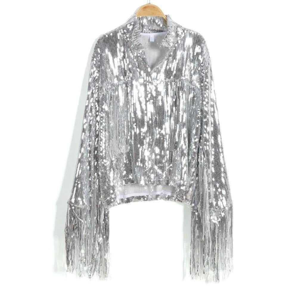 Sequin Tassel Fringe Retro Jacket