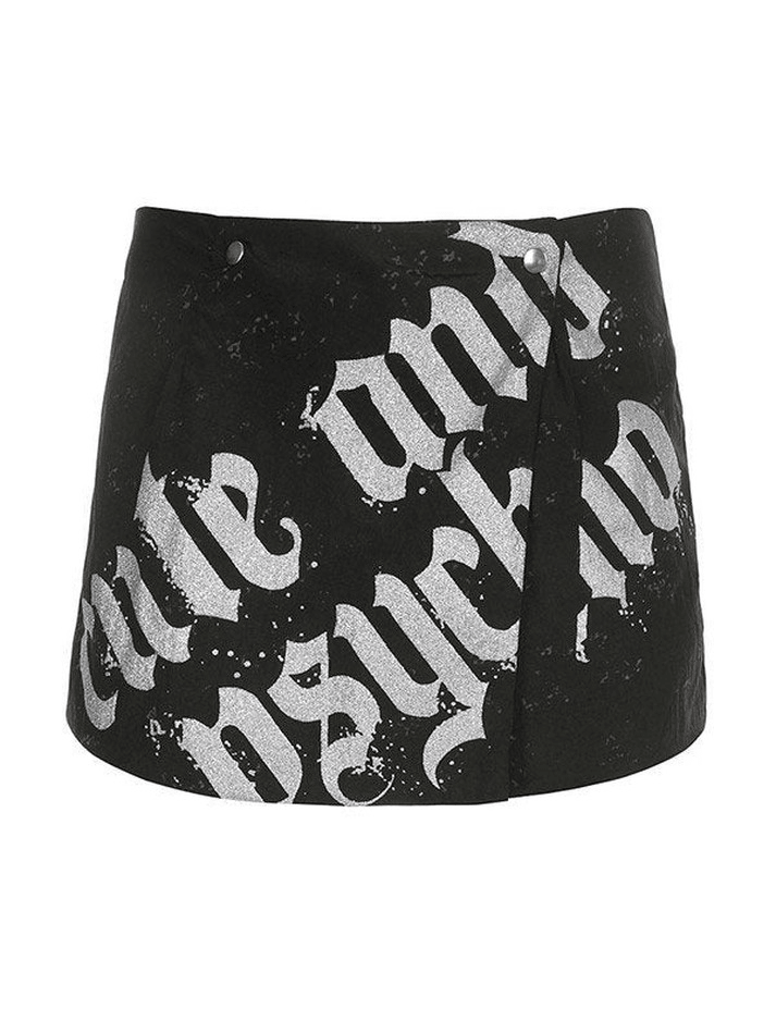 Wrap Printed Ultra Mini Skirt