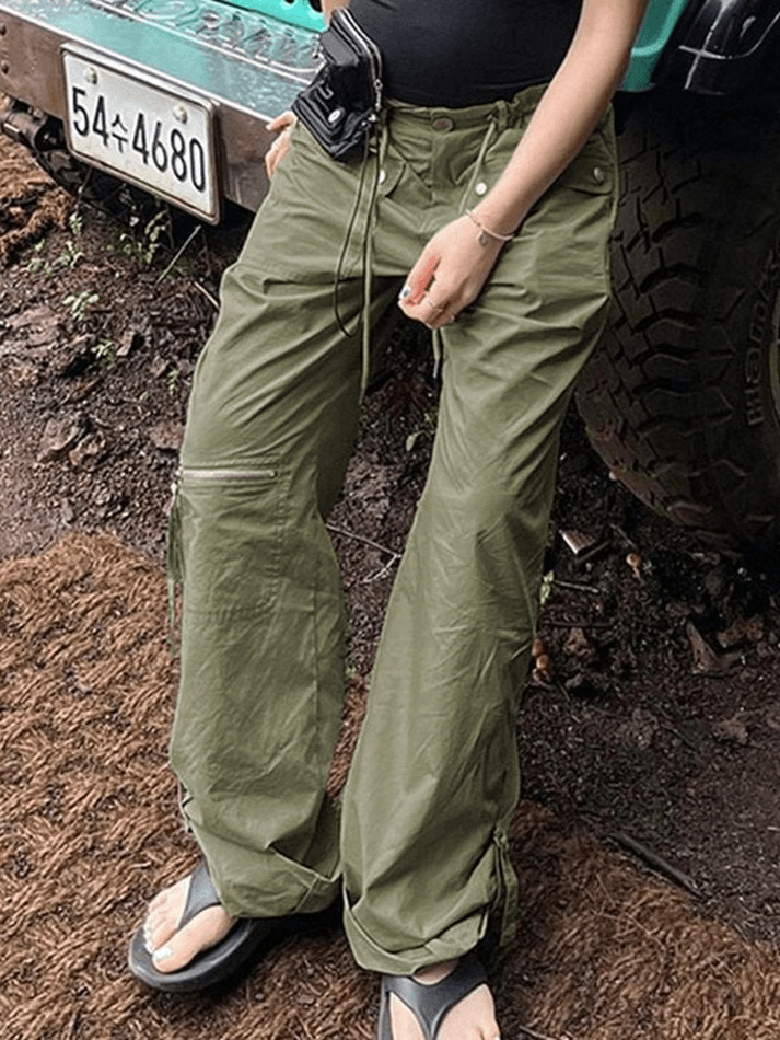 Y2K Baggy Parachute Cargo Pants - MomyMall