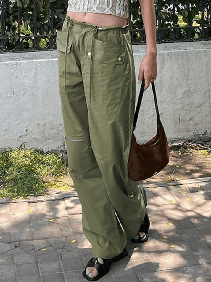 Y2K Baggy Parachute Cargo Pants - MomyMall