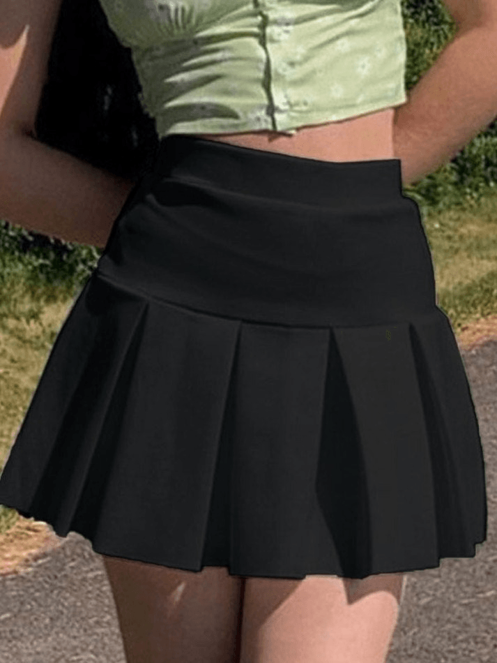 Y2K Pleated Mini Skirt - MomyMall