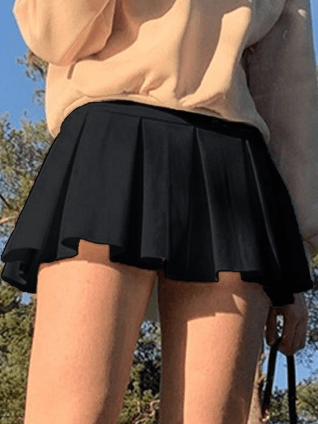 Y2K Pleated Mini Skirt - MomyMall