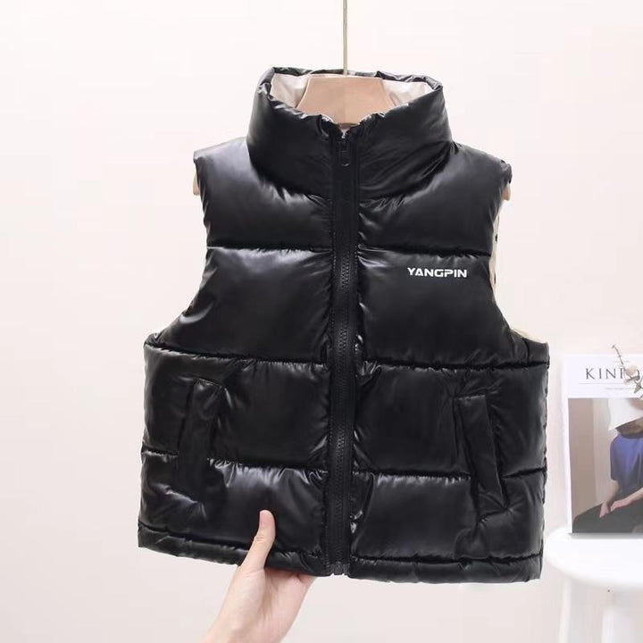 Yang High Collar Winter Puffer Vest - MomyMall 3-4 Years / Black
