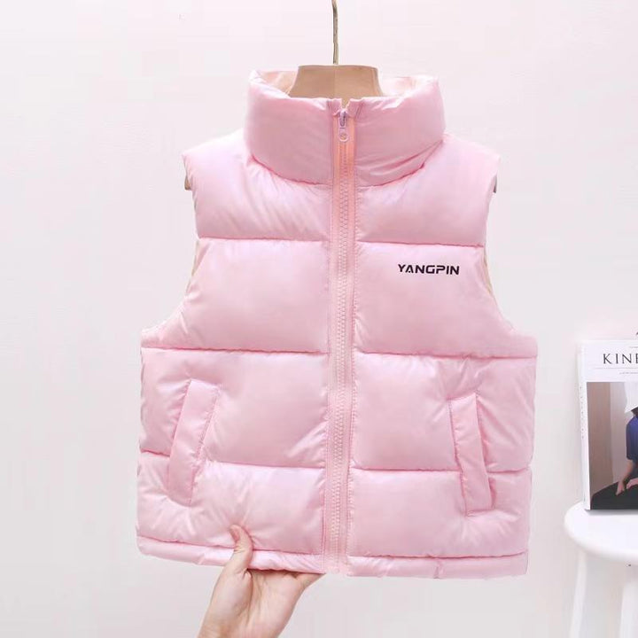 Yang High Collar Winter Puffer Vest - MomyMall 3-4 Years / Pink