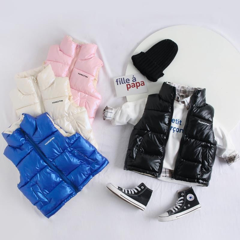 Yang High Collar Winter Puffer Vest - MomyMall