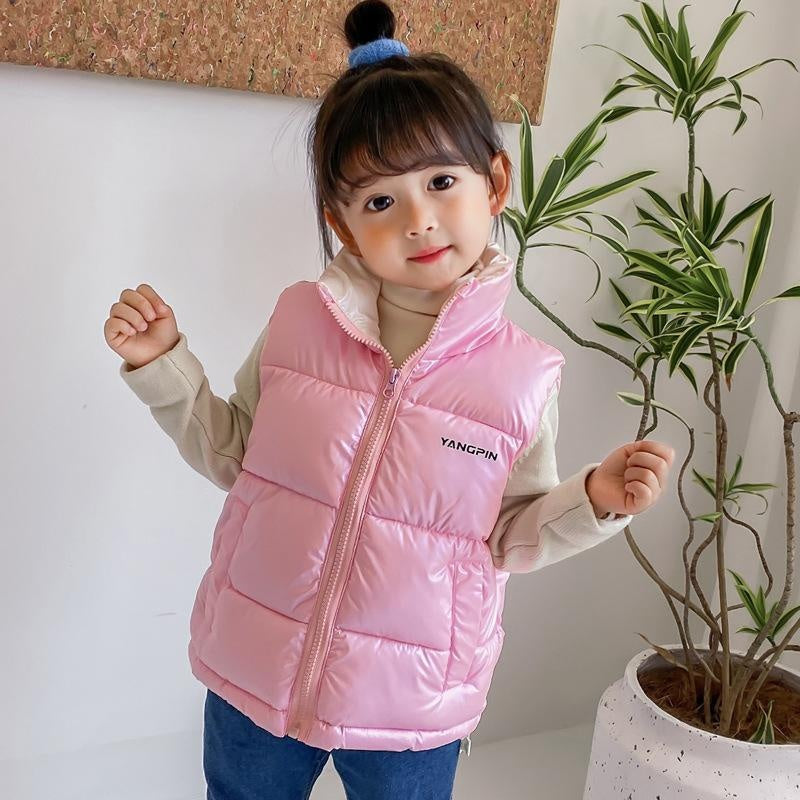 Yang High Collar Winter Puffer Vest - MomyMall