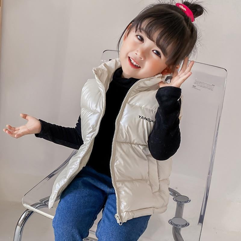 Yang High Collar Winter Puffer Vest - MomyMall