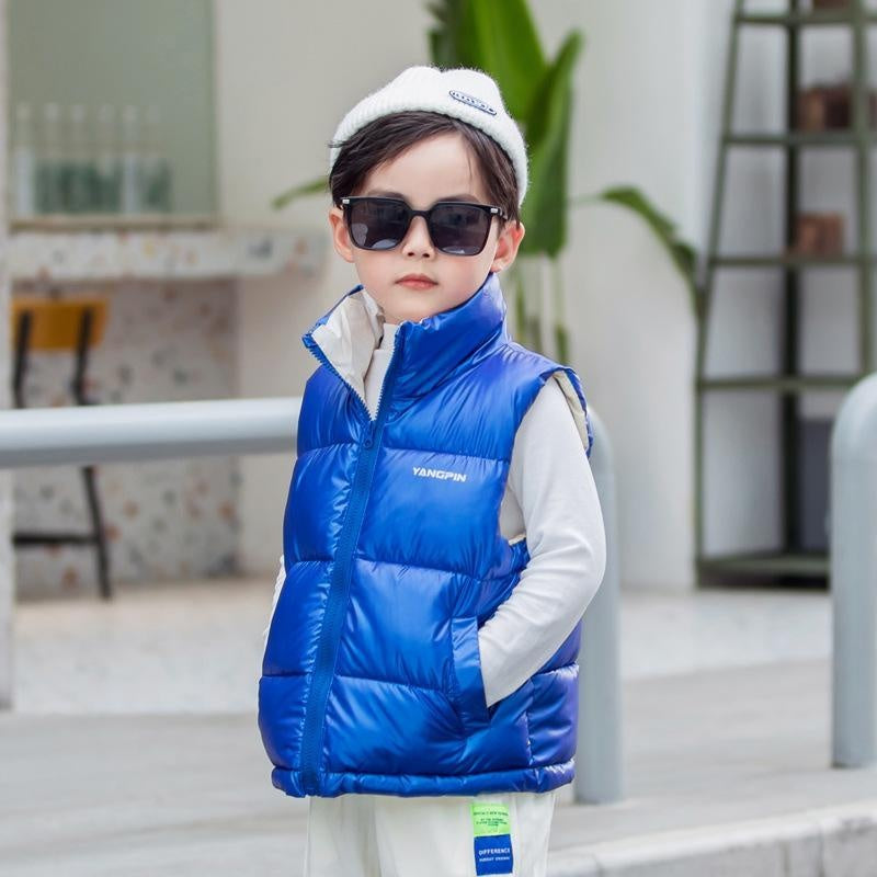 Yang High Collar Winter Puffer Vest - MomyMall