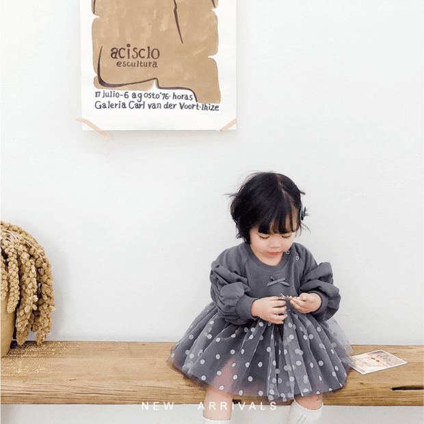 Yuki Dots & Bow Tulle Skirt Romper - MomyMall