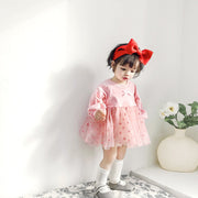 Yuki Dots & Bow Tulle Skirt Romper - MomyMall