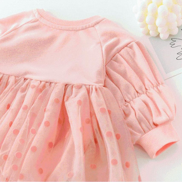 Yuki Dots & Bow Tulle Skirt Romper - MomyMall