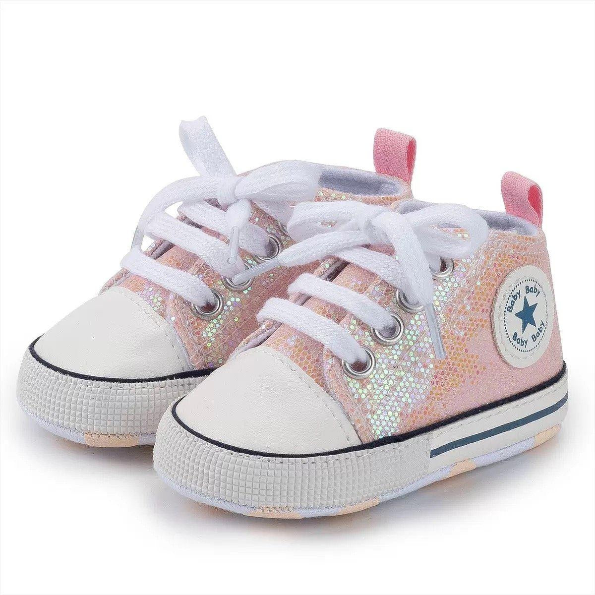 Zoey Sequined Canvas First Walkers Sneaker