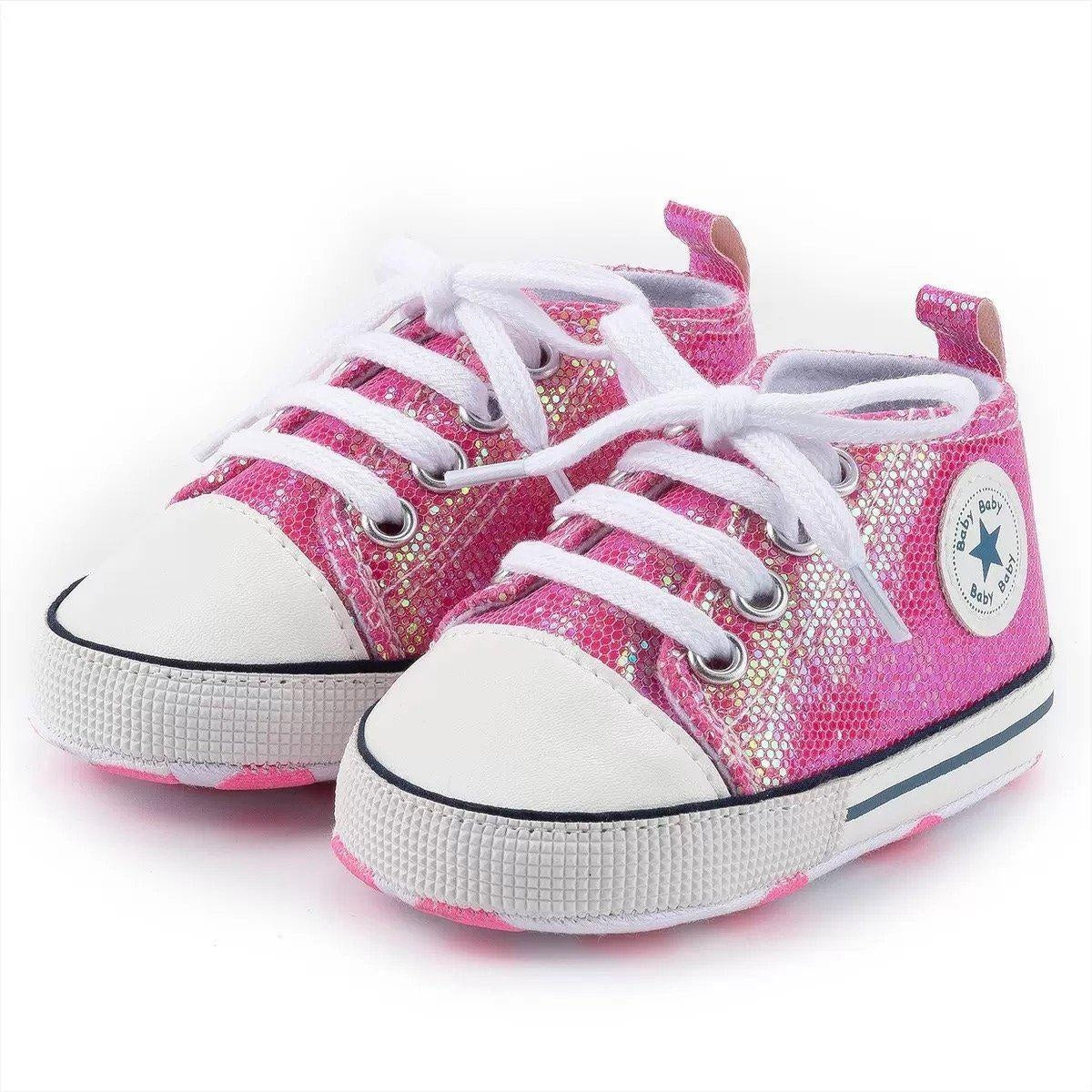 Zoey Sequined Canvas First Walkers Sneaker